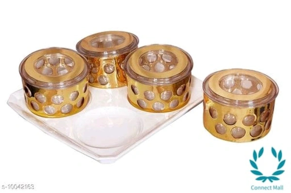 Liza Caramel 5-Pieces Bowl And Tray Serving Set - Bowl And Tray  Serving Tray